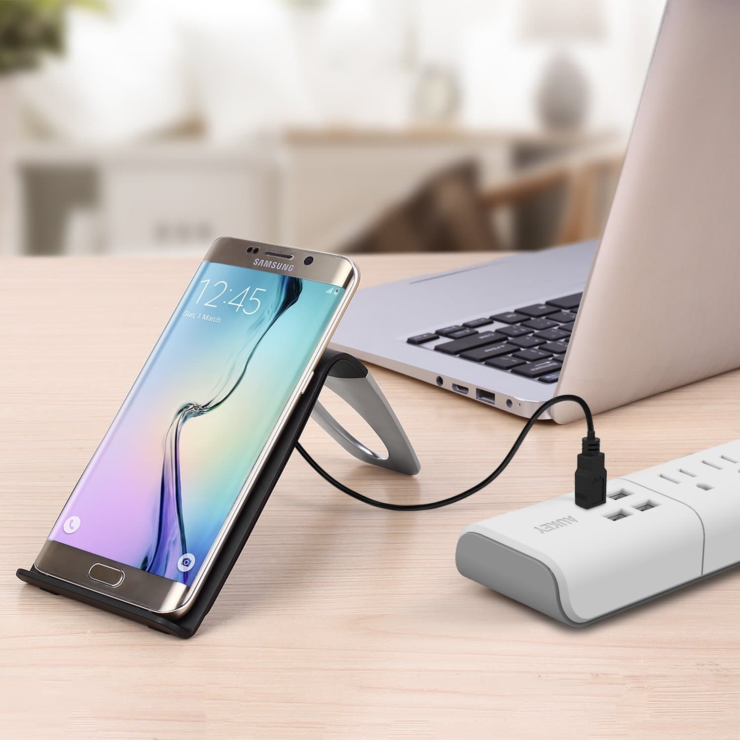 AUKEY LC-C1 Qi Wireless Charging Stand With Three Coils - Aukey Malaysia Official Store