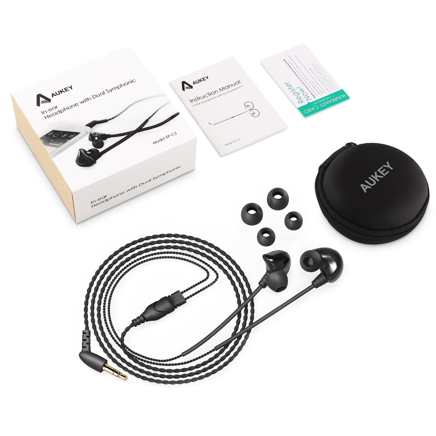 AUKEY EP-C3 Loops Wired In-Ear Earbuds Headphones with 3.5 mm Audio Output - Aukey Malaysia Official Store