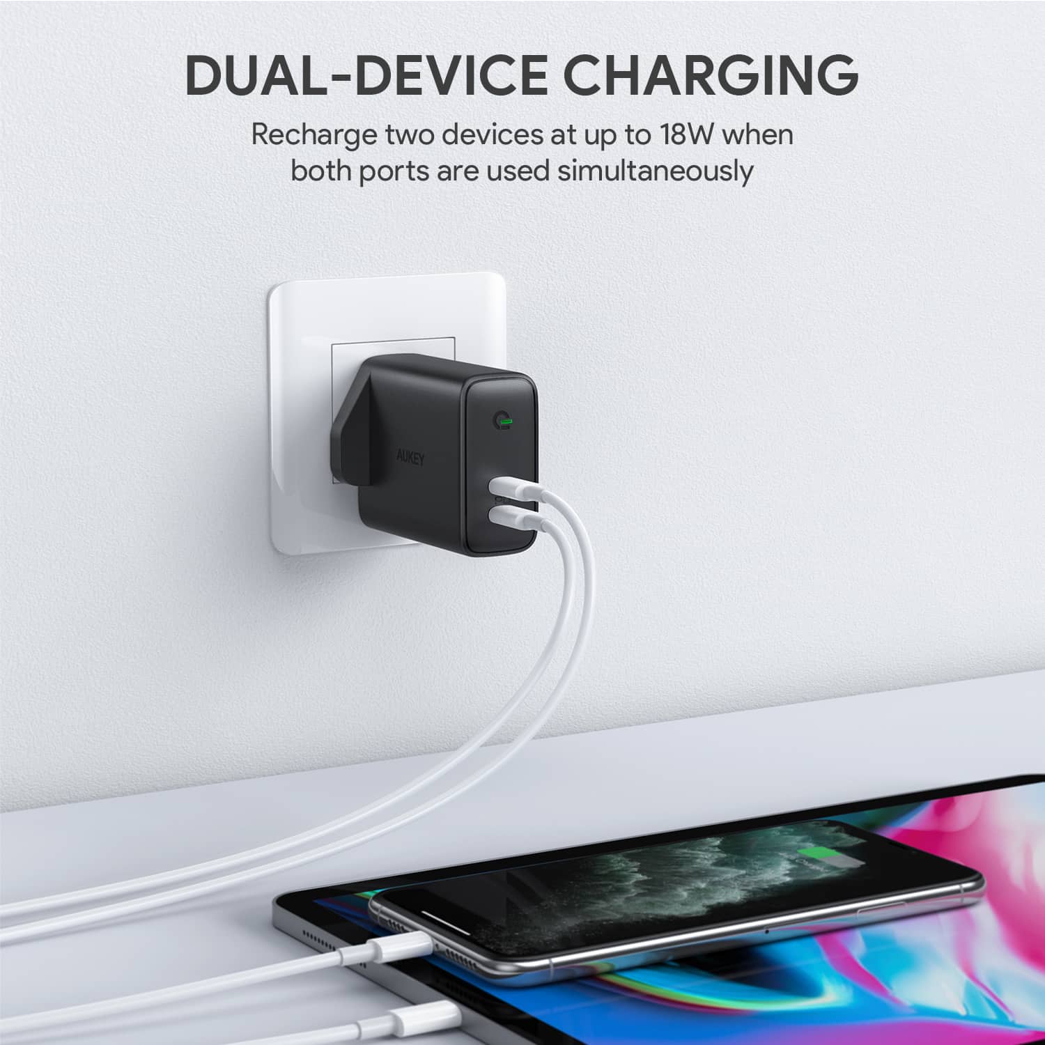 PA-D2 Focus Duo 36W Power Delivery  Dual-Port PD USB C Charger with Dynamic Detect