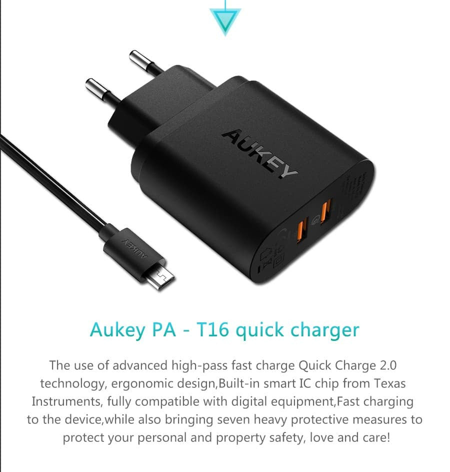 AUKEY PA-T16 Dual USB Qualcomm Quick Charge 3.0 Charger - Aukey Malaysia Official Store