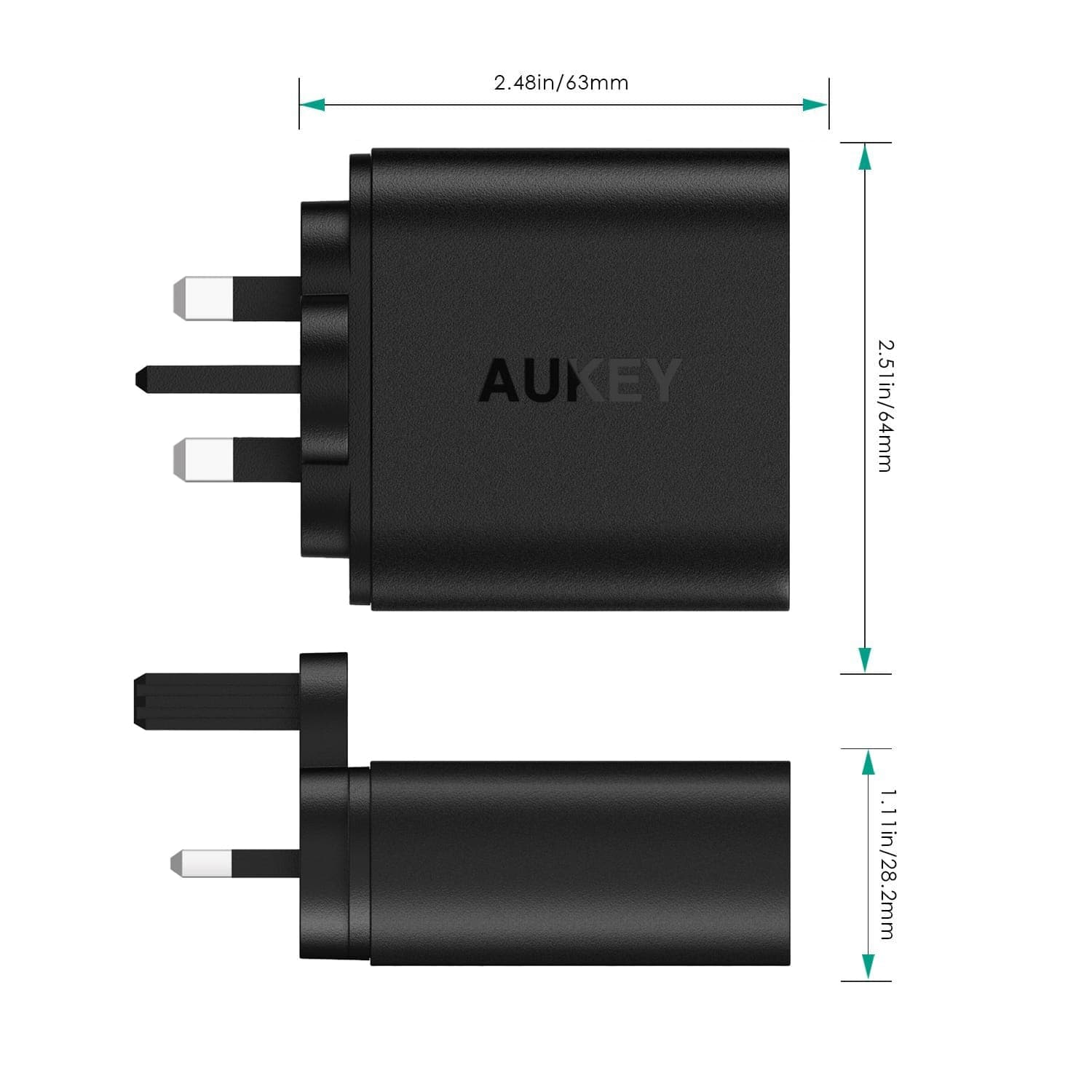 AUKEY PA-T7 36W Dual Qualcomm Quick Charge 2.0 Charger (UK Plug) - Aukey Malaysia Official Store