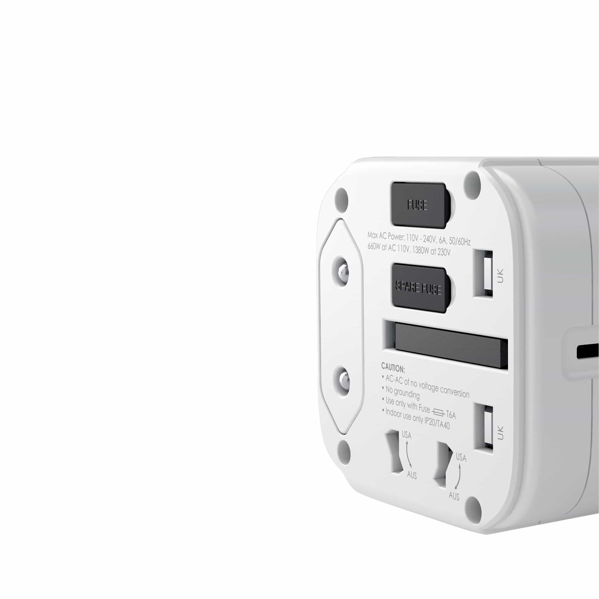 PA-TA01 Universal Travel Adapter With USB-C and USB-A Ports