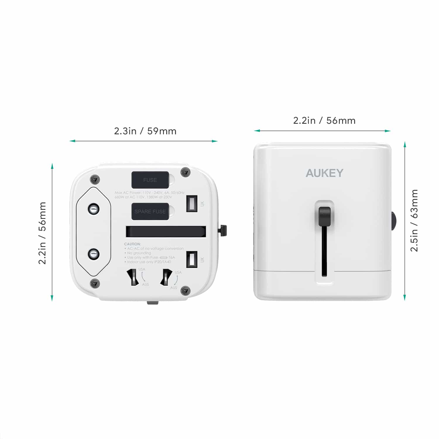 PA-TA01 Universal Travel Adapter With USB-C and USB-A Ports