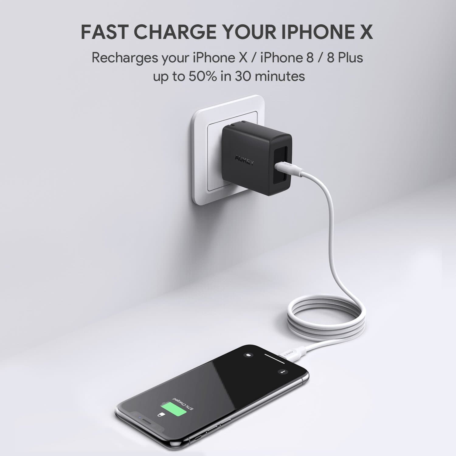 AUKEY PA-Y8 27W Qualcomm Quick Charge 4.0 with Power Delivery 3.0 Charger - EU Plug - Aukey Malaysia Official Store