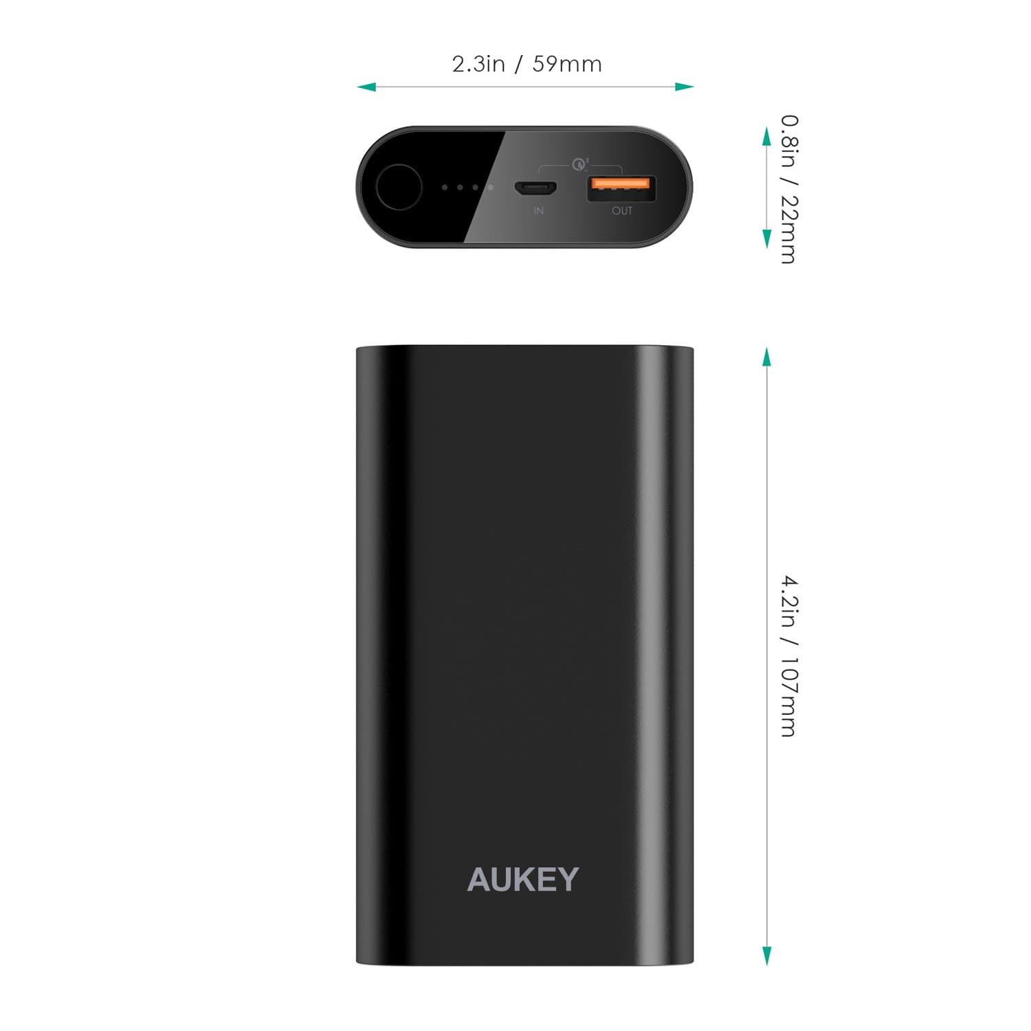 Aukey PB-T15 10500 Power bank dimension