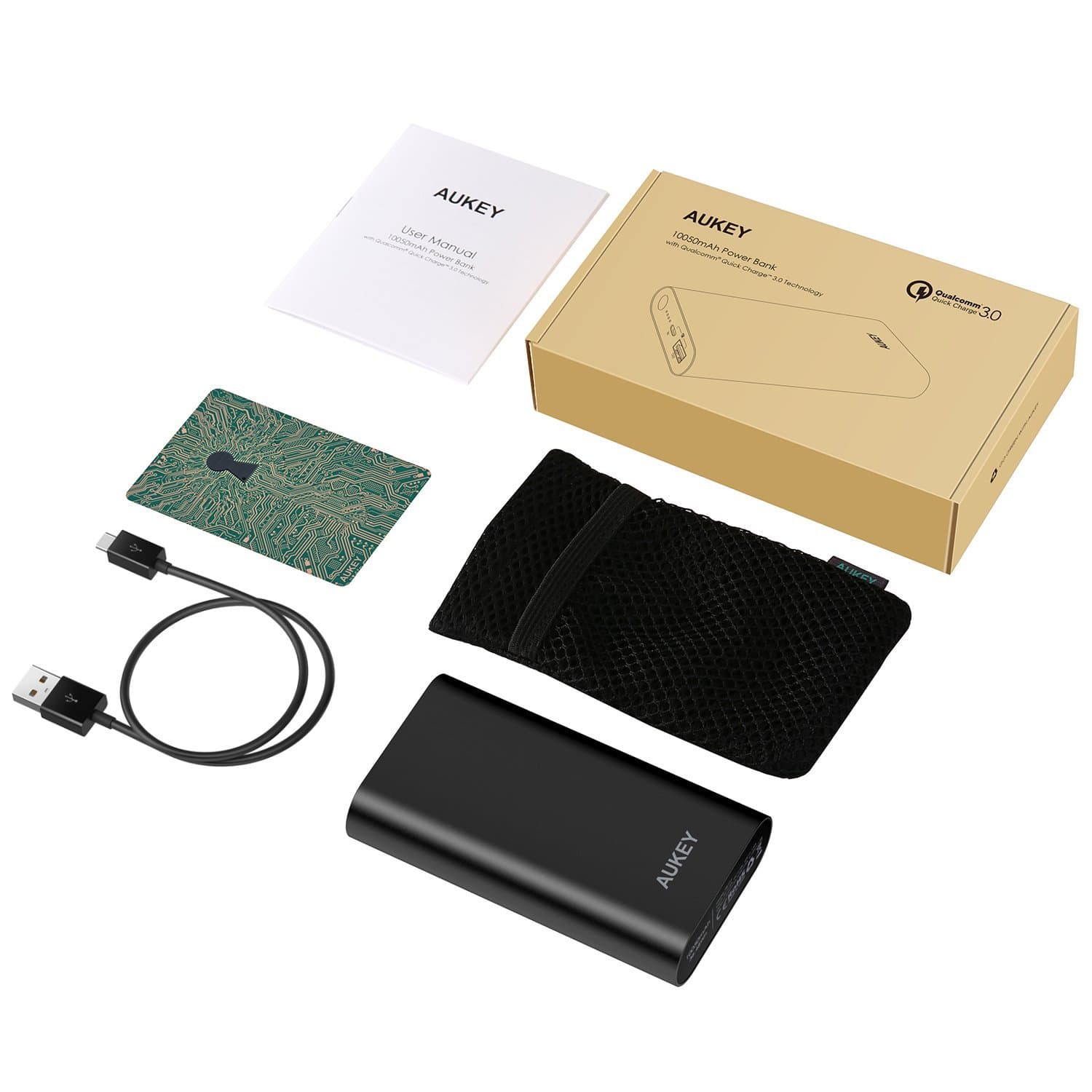 Aukey PB-T15 10500 Power bank box content