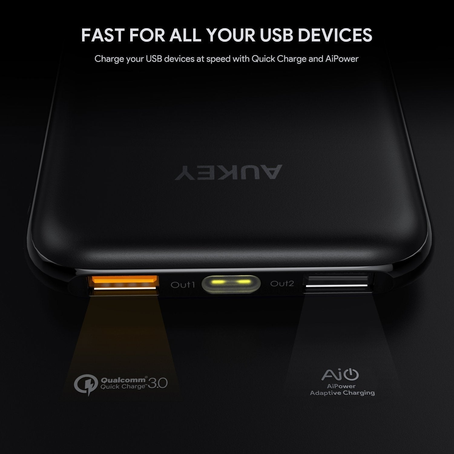 AUKEY PB-T18 10000mAh Qualcomm Quick Charge 3.0 Slimline Power Bank - Aukey Malaysia Official Store