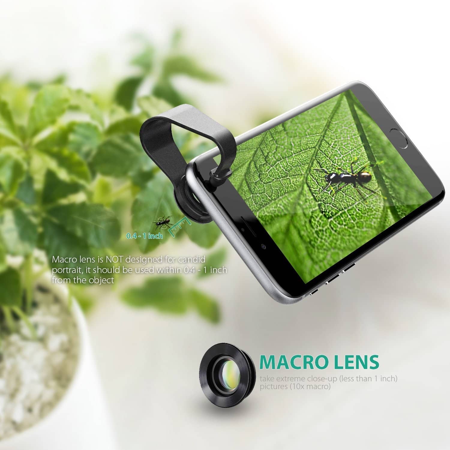 AUKEY PL-A1 Optic Pro 180° Fisheye + 110° Wide Angle + 10X Macro Mini Clip-on Lens - Aukey Malaysia Official Store