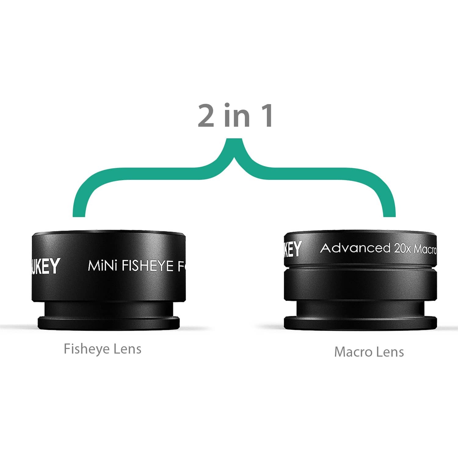 AUKEY PL-A2 - 2 in 1 Mini 10X Macro Lens + Mini 160 FOV Fish Eye Wide-angle Lens - Aukey Malaysia Official Store