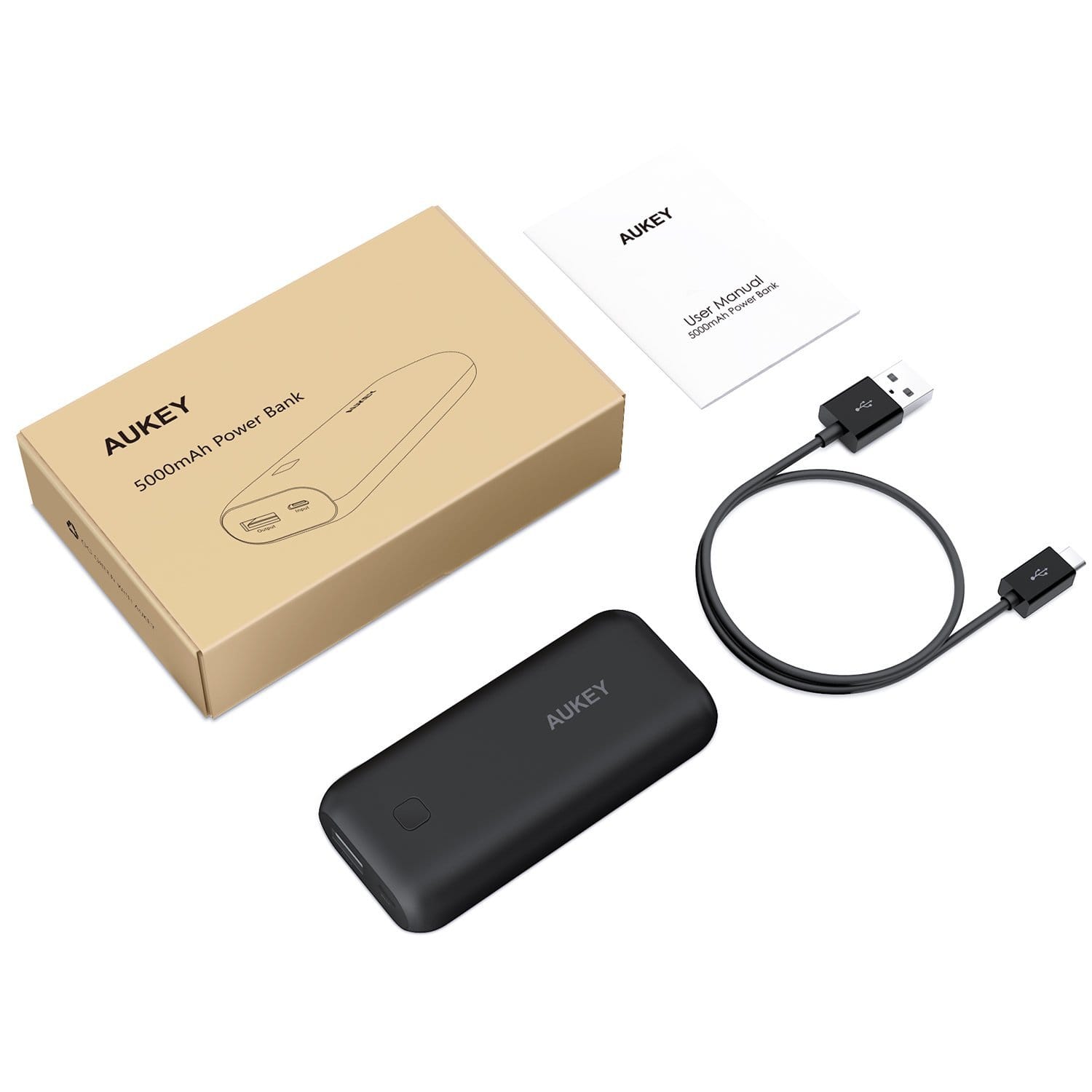 AUKEY PB-N41 5000mAh Mini Power Bank Portable Charger - Aukey Malaysia Official Store