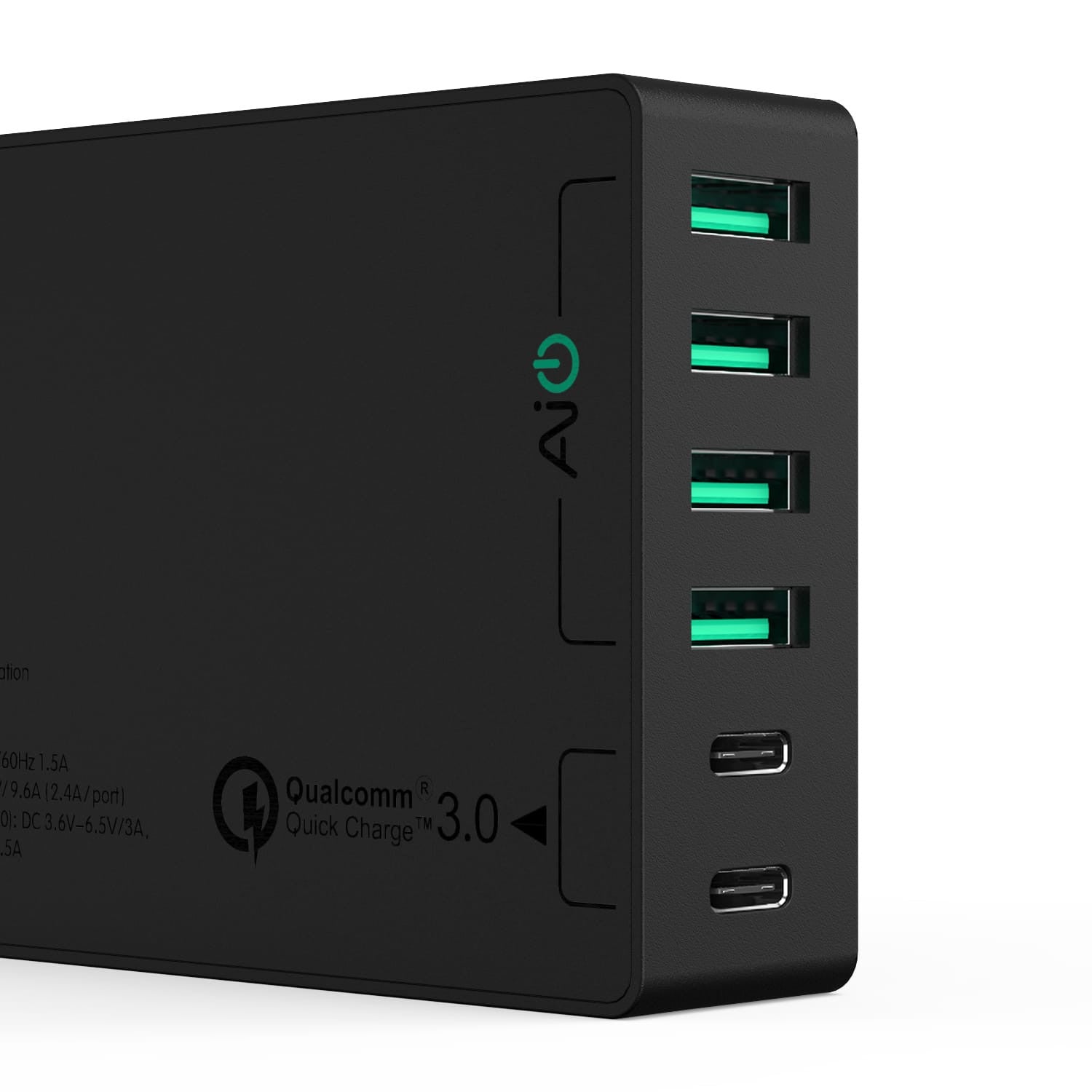 AUKEY PA-Y6 60W TYPE-C 6-Port Qualcomm Quick Charge 3.0 Charging Station - Aukey Malaysia Official Store