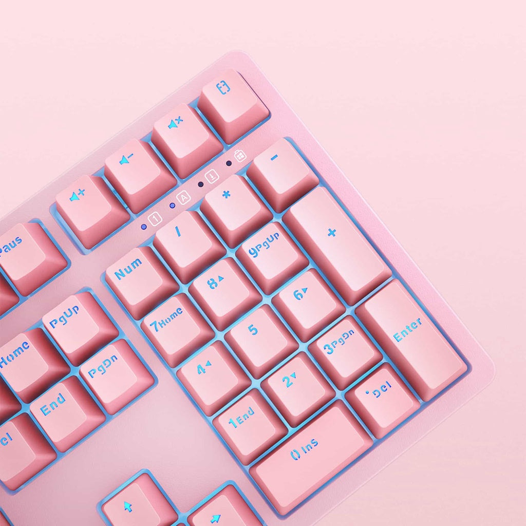 KM-G15 Pink Mechanical Blue Switch Gaming Keyboard