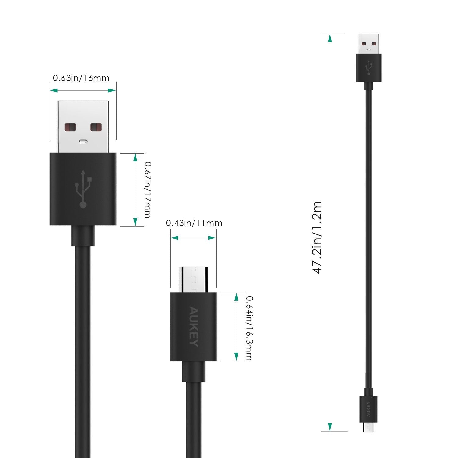 AUKEY CB-D10 20AWG QUalcomm Quick Charge 2.0/3.0 Micro USB Cable (3Pack) - Aukey Malaysia Official Store