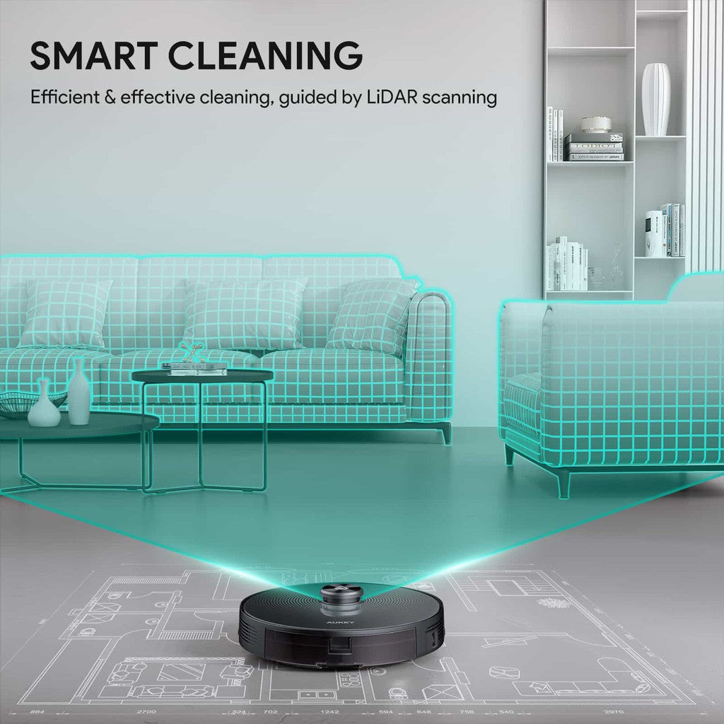 LDS-01 Robot Vacuum Cleaner, Wi-Fi, Upgraded, Strong Suction, Self-Charging Robotic Vacuum, Cleans Hard Floors