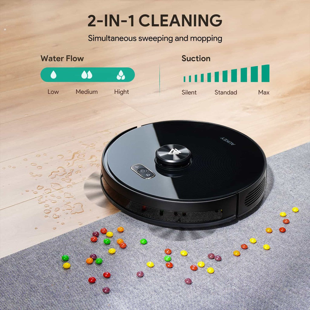 LDS-01 Robot Vacuum Cleaner, Wi-Fi, Upgraded, Strong Suction, Self-Charging Robotic Vacuum, Cleans Hard Floors