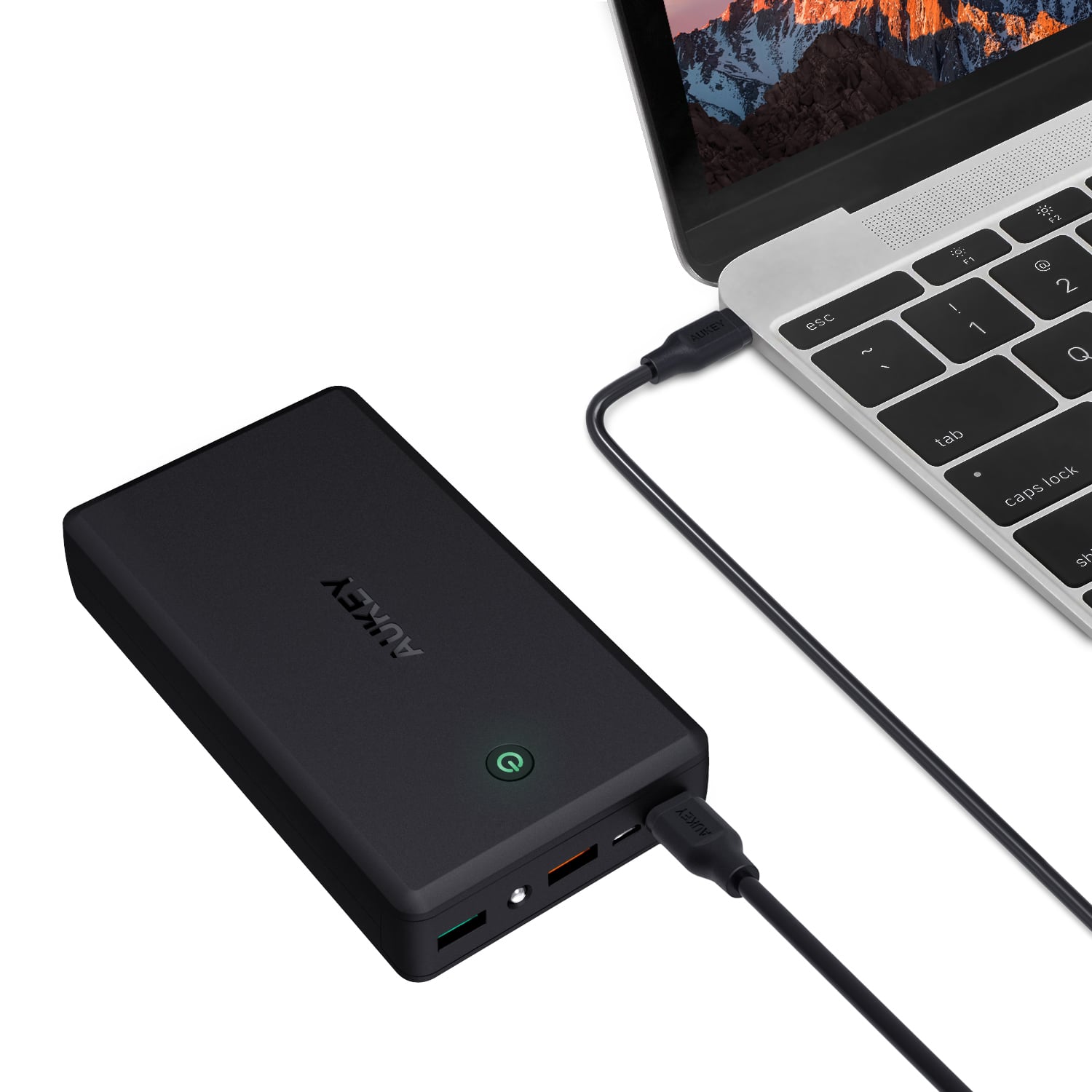 AUKEY PB-Y7 V2 30000mAh Qualcomm Quick Charge 3.0 Power Bank USB C Power Delivery PD 2.0 - Aukey Malaysia Official Store