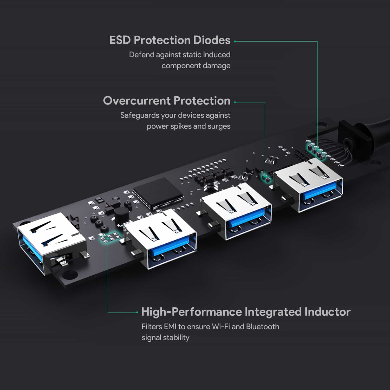 CB-C62 USB-C to 4-Port USB 3.0 Gen 1 Aluminum Hub