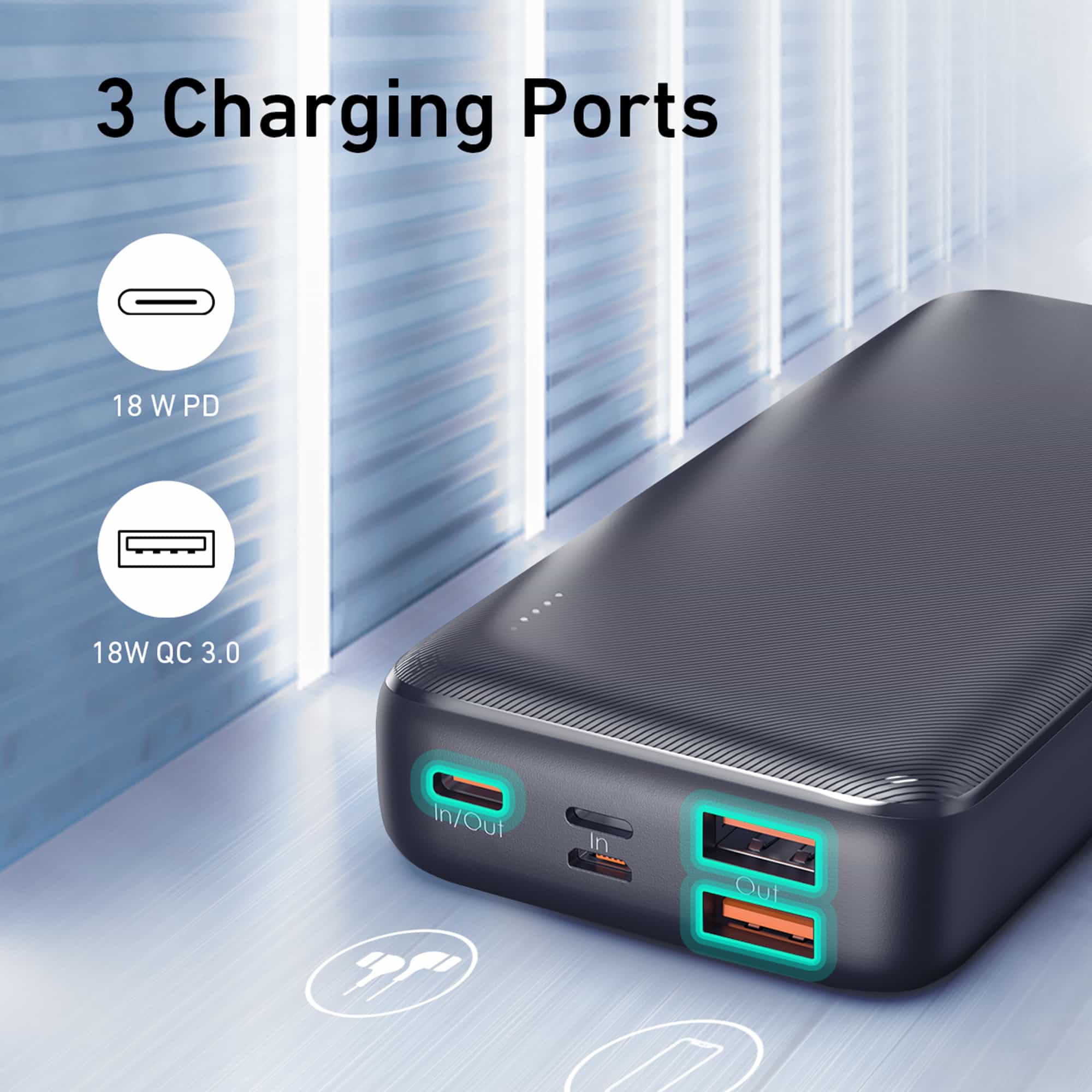 PB-N74S Basix Plus 22.5W PD QC 3.0 20000mAh Power Bank